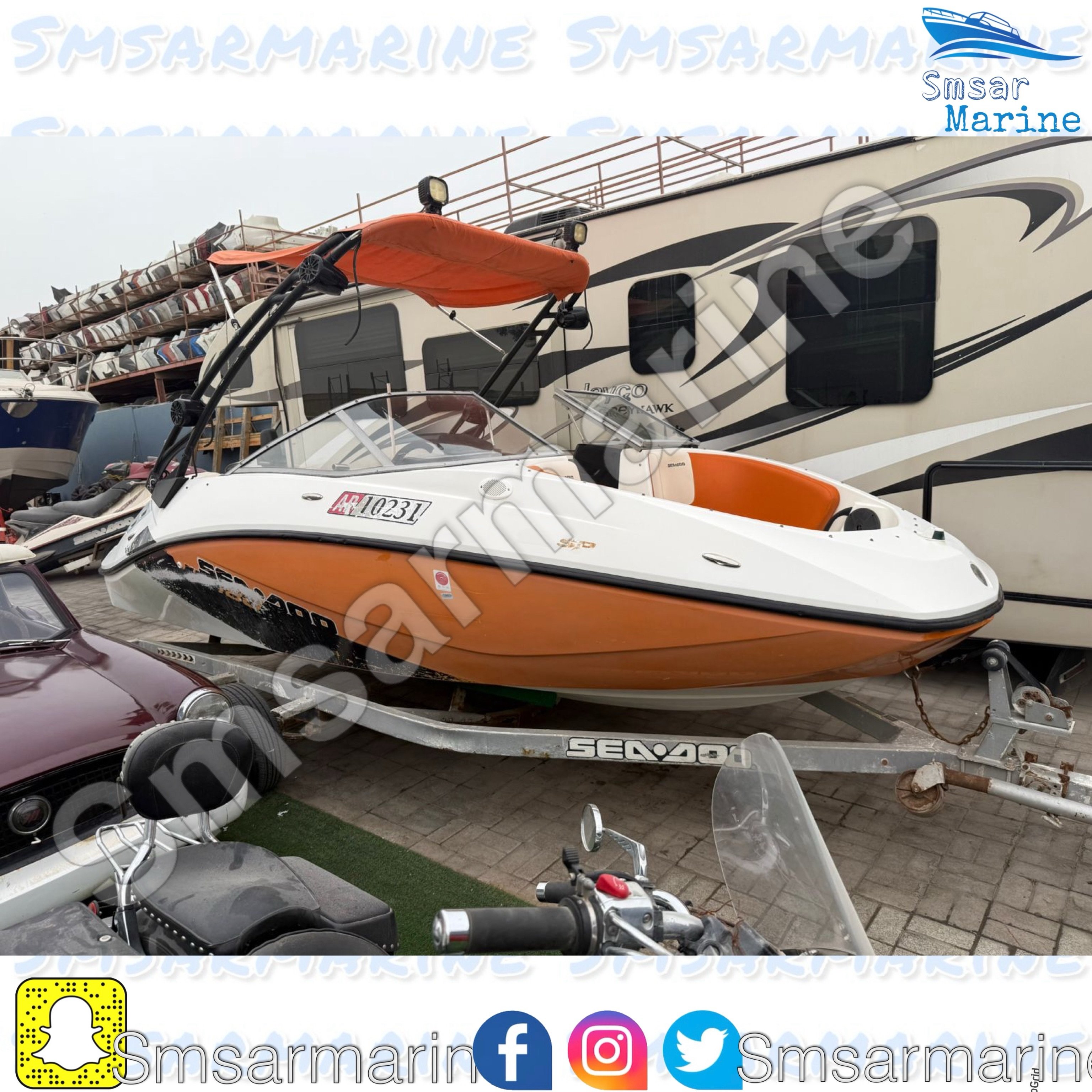24ft boat with working engine and trailer — Dubai, UAE