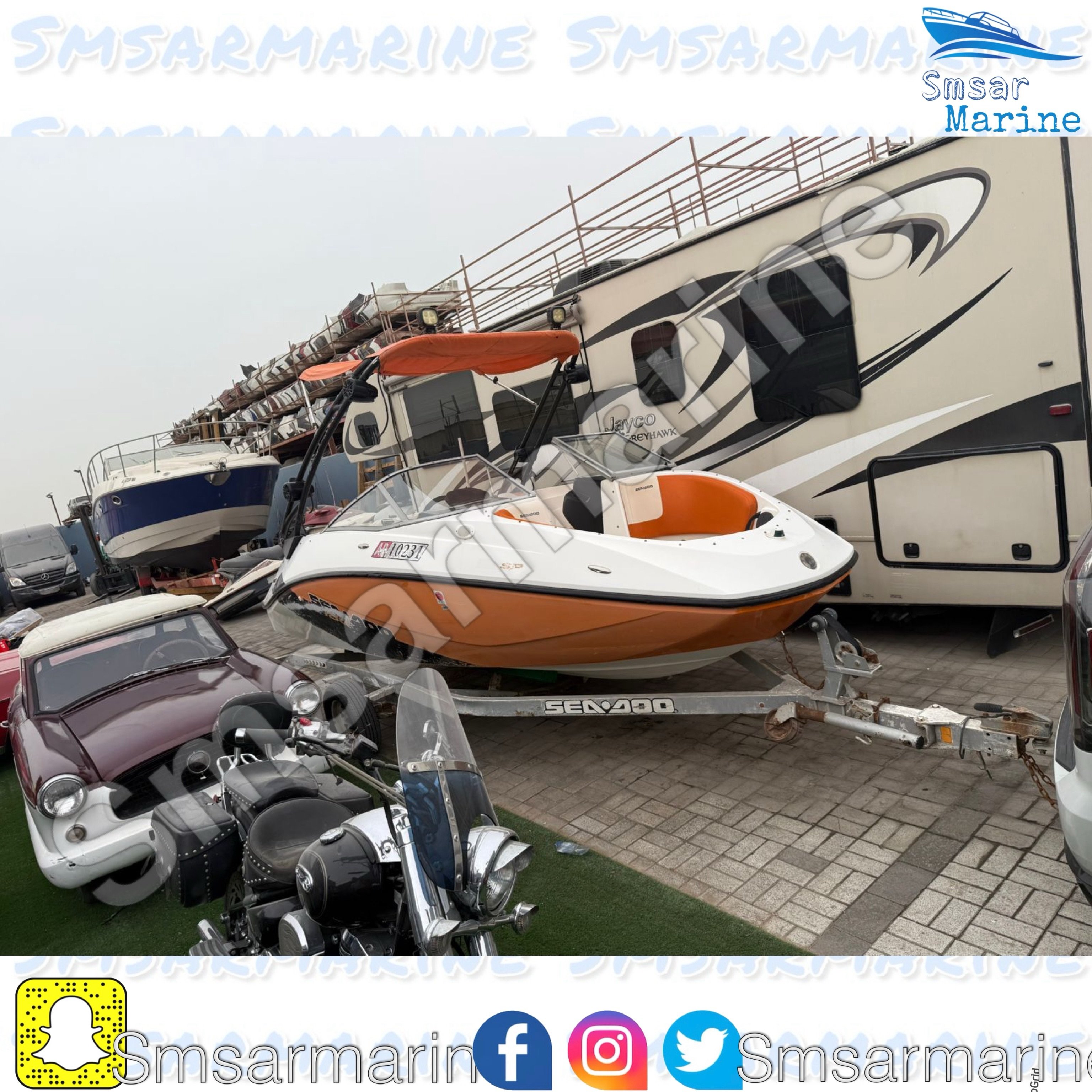 24ft boat with working engine and trailer — Dubai, UAE