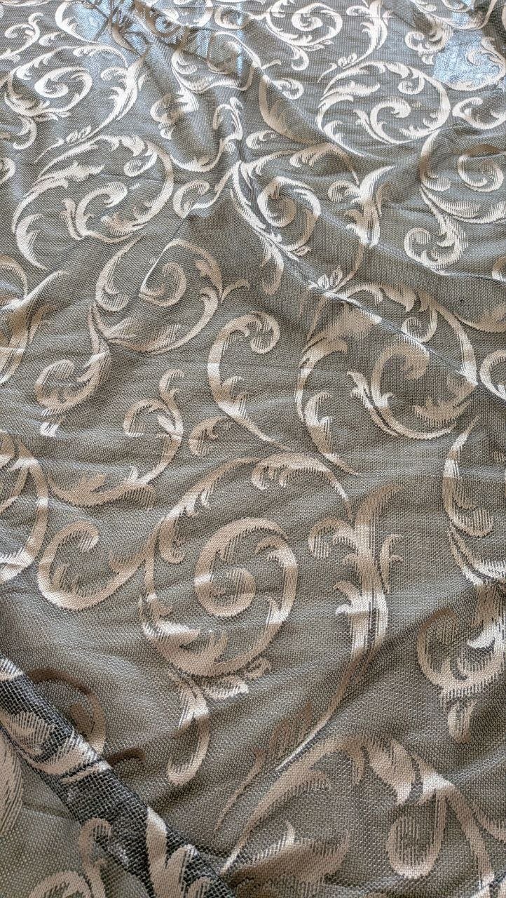 Brown sheer curtain with gold pattern, 2 pcs — excellent — Batumi, Georgia