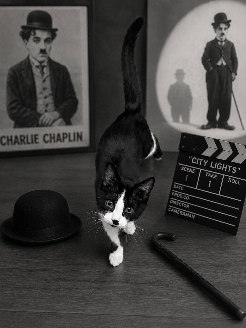 Gato Chaplin, vacunado, usa la caja — Yerevan, Armenia