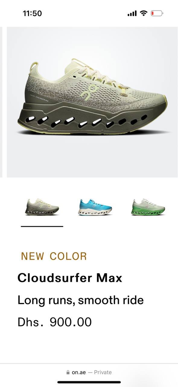 Zapatillas Cloudsurfer Max (nuevas) 900 AED — nuevo — Dubái, EAU
