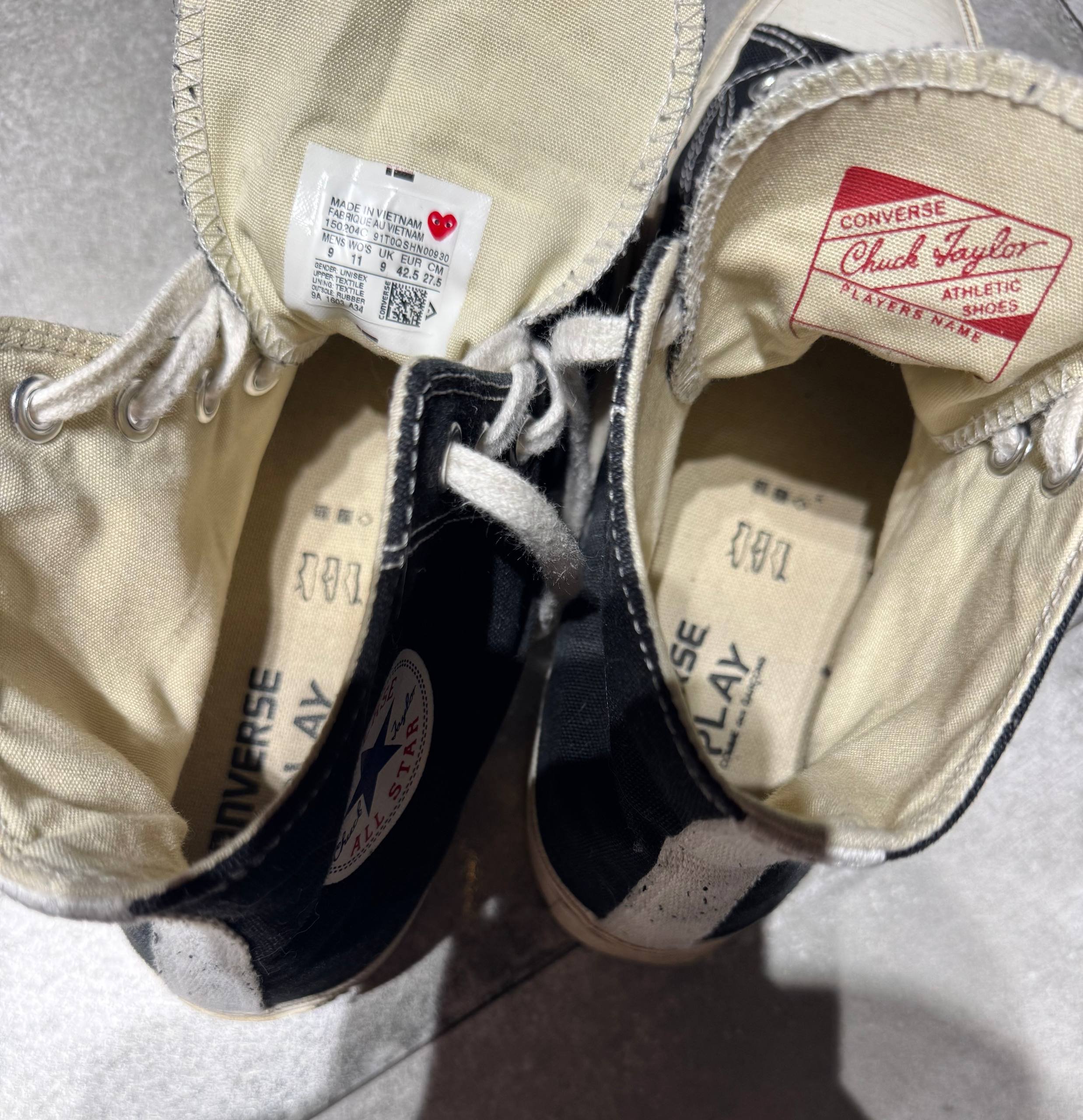 Converse CDG Play sneakers, beige, almost unworn — used — Batumi, Georgia