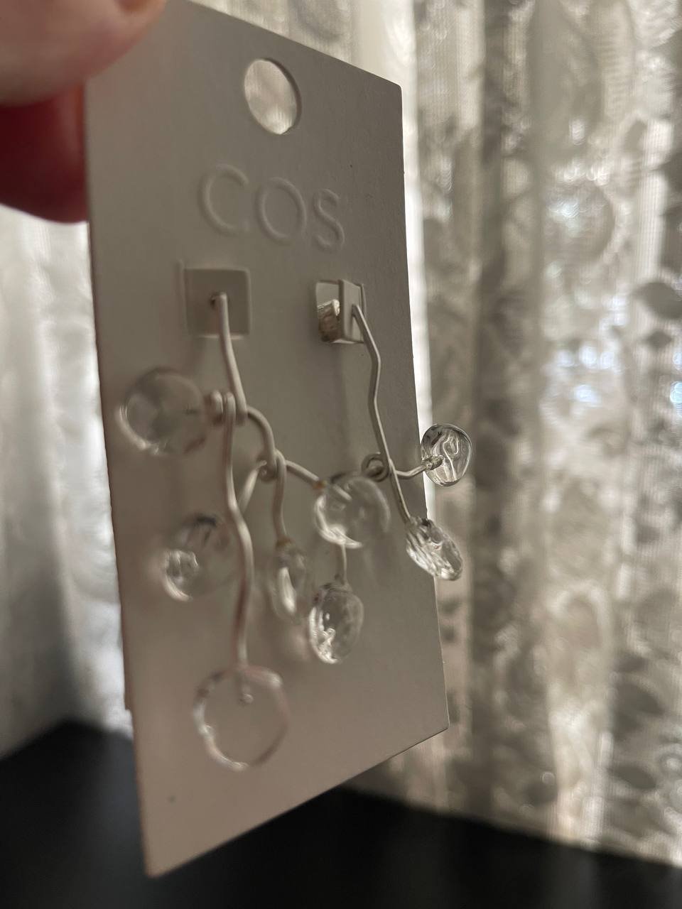 COS earrings with clear beads — Phuket, Thailand