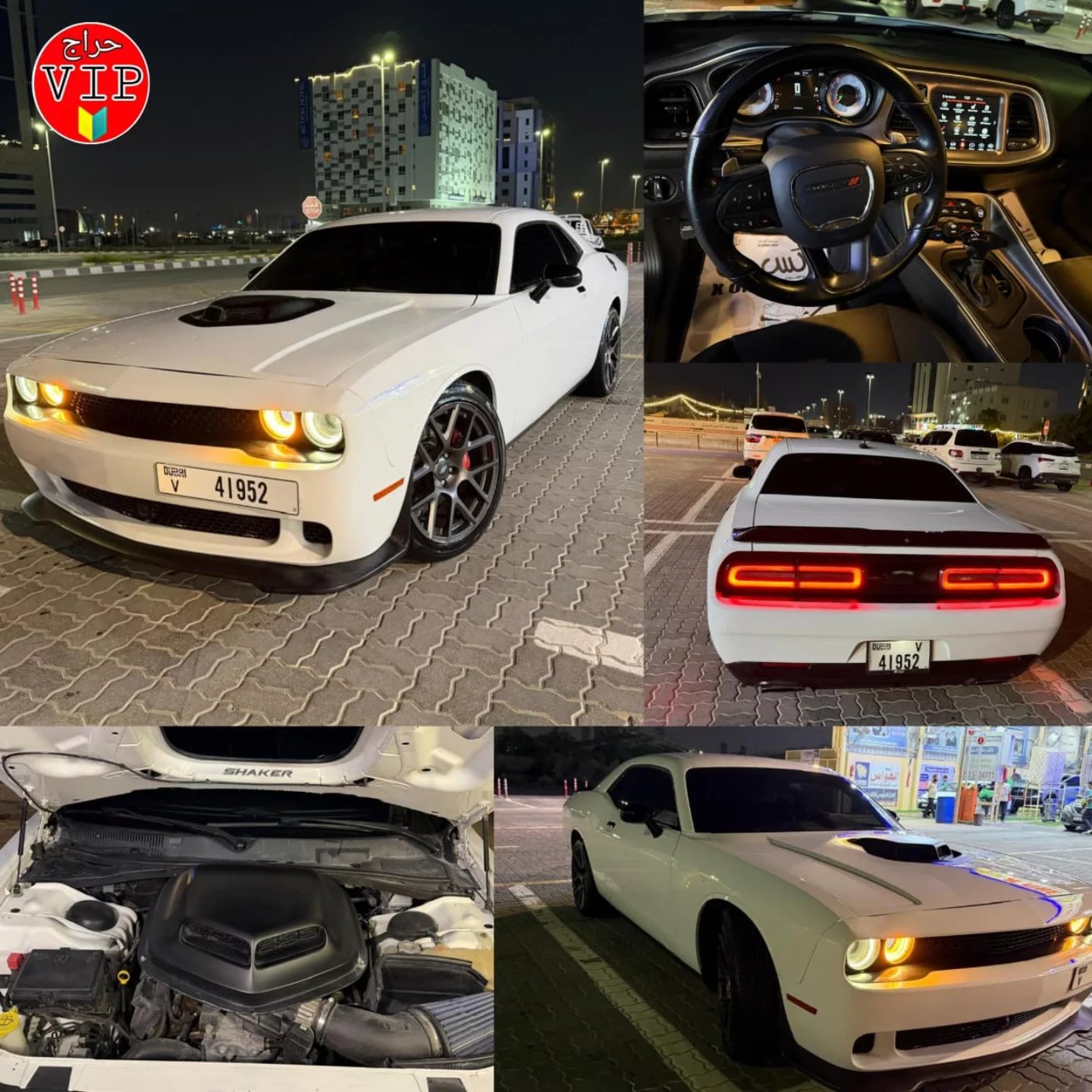Dodge Challenger Shaker 2019 белый — like-new (agency condition), no modifications — Дубай, ОАЭ