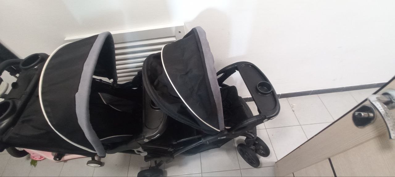 Double stroller for twins/close-age kids, black — Moscow, Russia
