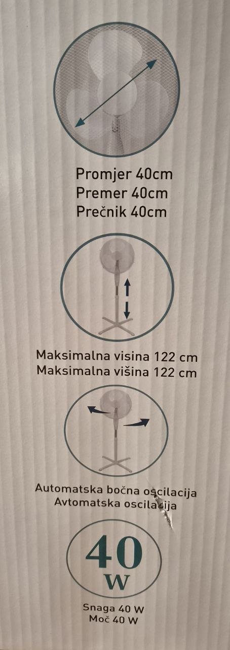 Floor fan 40 cm, 1000 dinar — Novi Sad, Serbia