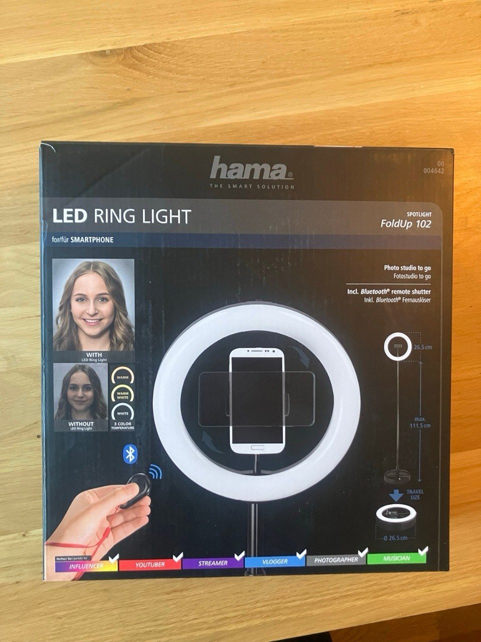 Кольцевая лампа Hama LED Ring Light Spotlight FoldUp 102 — Белград, Сербия Кольцевая лампа Hama LED Ring Light Spotlight FoldUp 102 — почти новый — Белград, Сербия