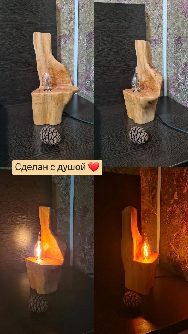 Handmade wooden table lamp — Sochi, Russia Handmade wooden table lamp — used — Sochi, Russia