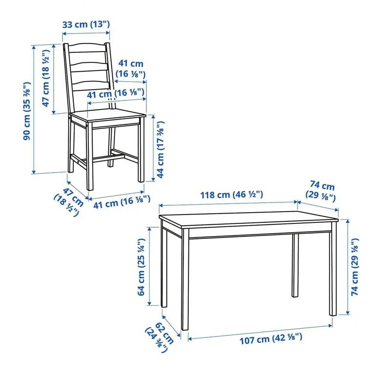 Juego de comedor IKEA: mesa y sillas, 118×74 cm — Limasol, Chipre