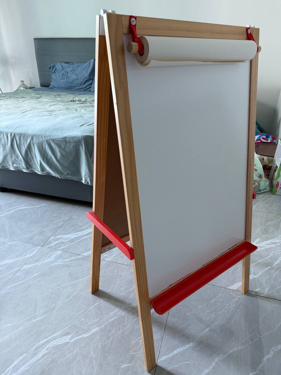 IKEA double-sided board (chalk, markers, paper/paints) — Phuket, Thailand