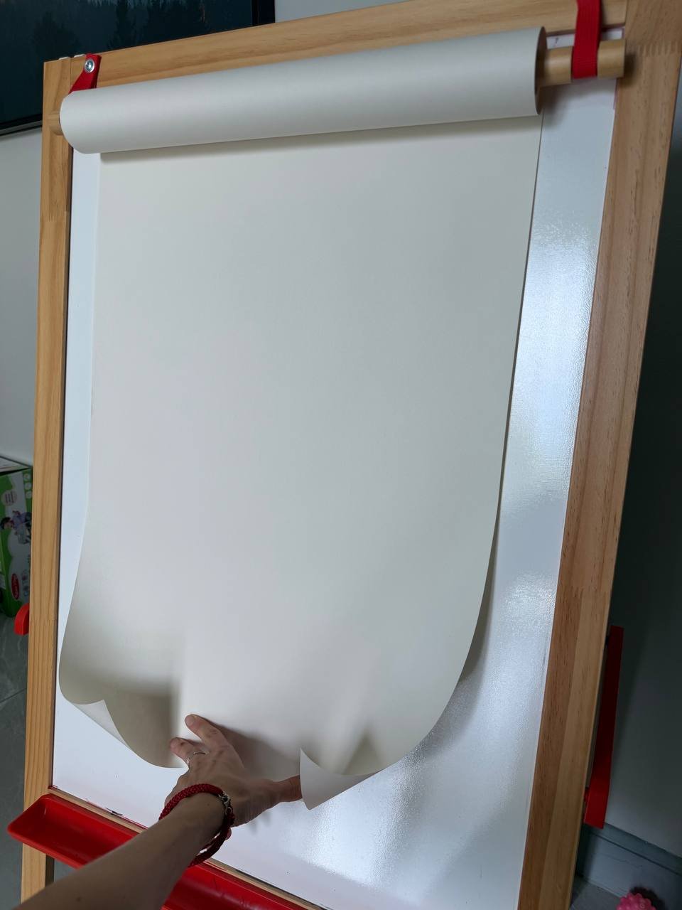 IKEA double-sided board (chalk, markers, paper/paints) — Phuket, Thailand