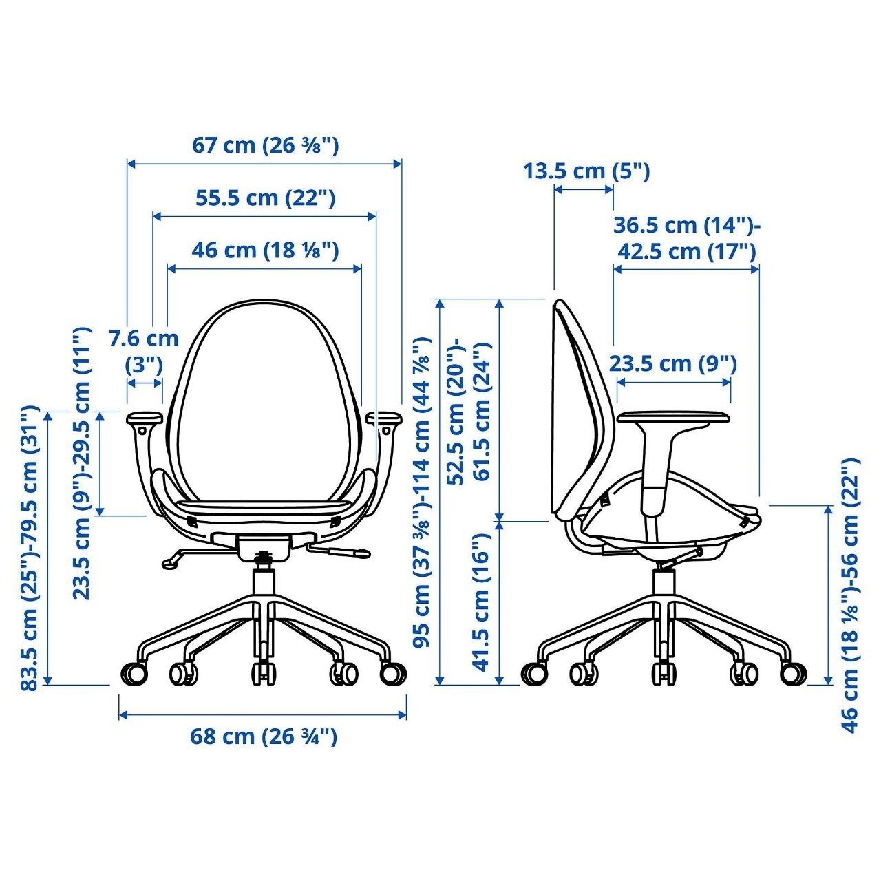 Silla de oficina IKEA HATTEFJÄLL Gunnared gris-blanco — good used — Antalya, Turquía