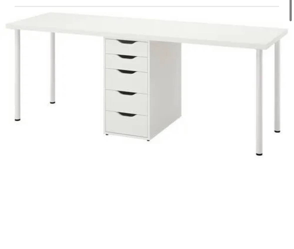 IKEA set for 2 workstations: desks, cabinet & legs — Antalya, Turkey