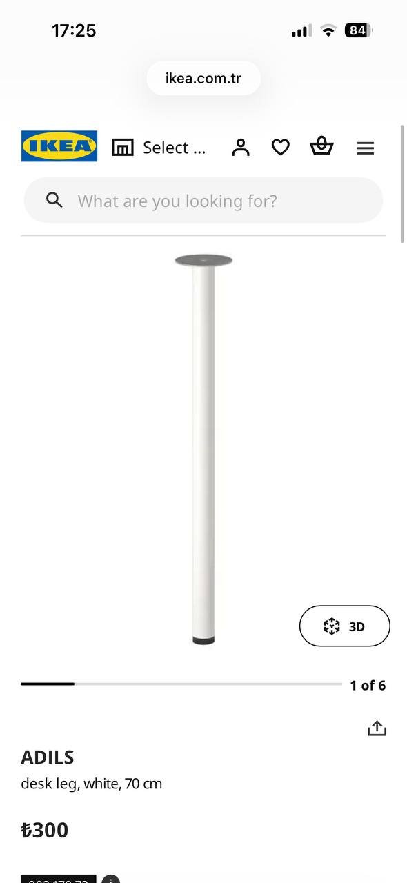 IKEA set for 2 workstations: desks, cabinet & legs — Antalya, Turkey