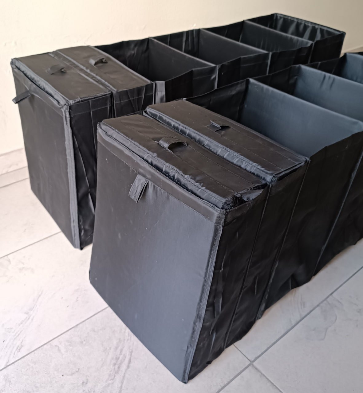 IKEA SKUBB closet organizer (2 modules + 4 drawers) — excellent (minor tear on one drawer loop and split seam on the front