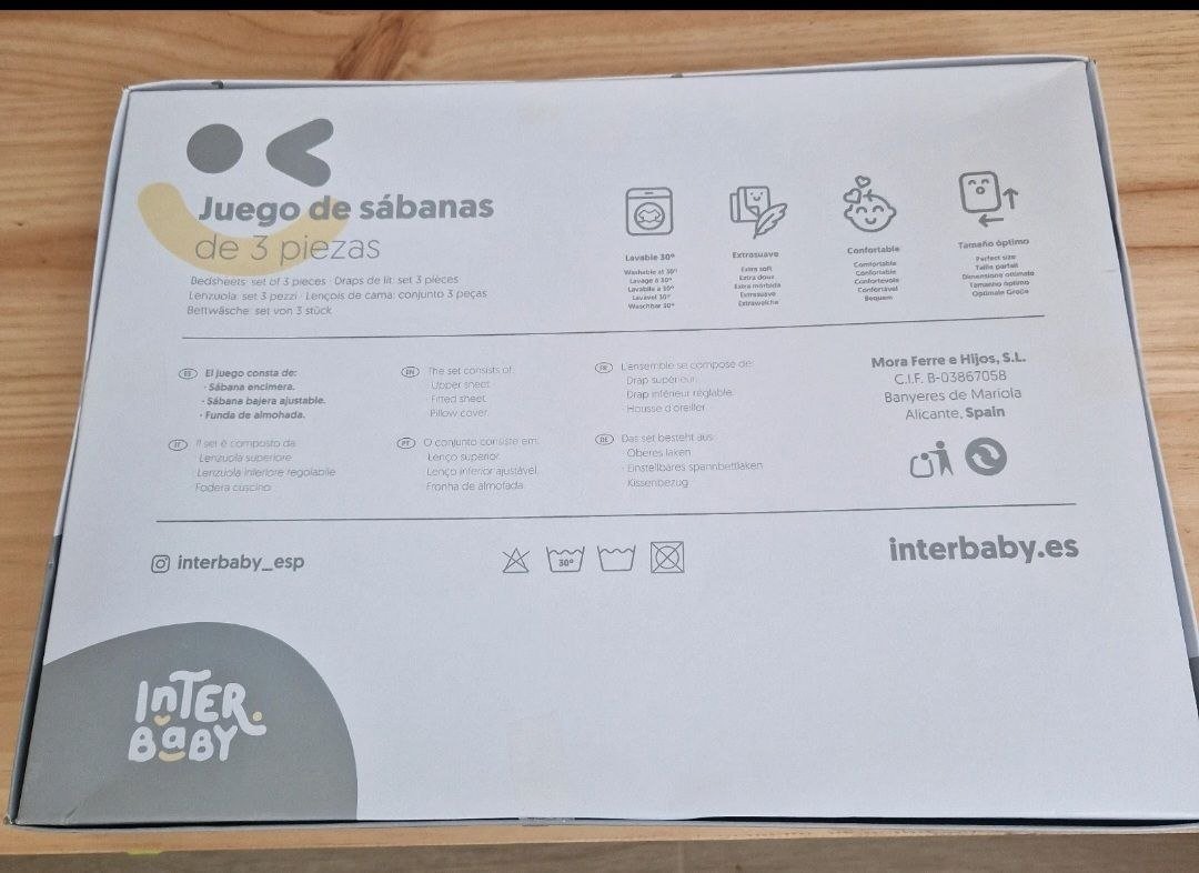 Комплект постельного белья для малыша Interbaby (3 предмета) — Валенсия, Испания