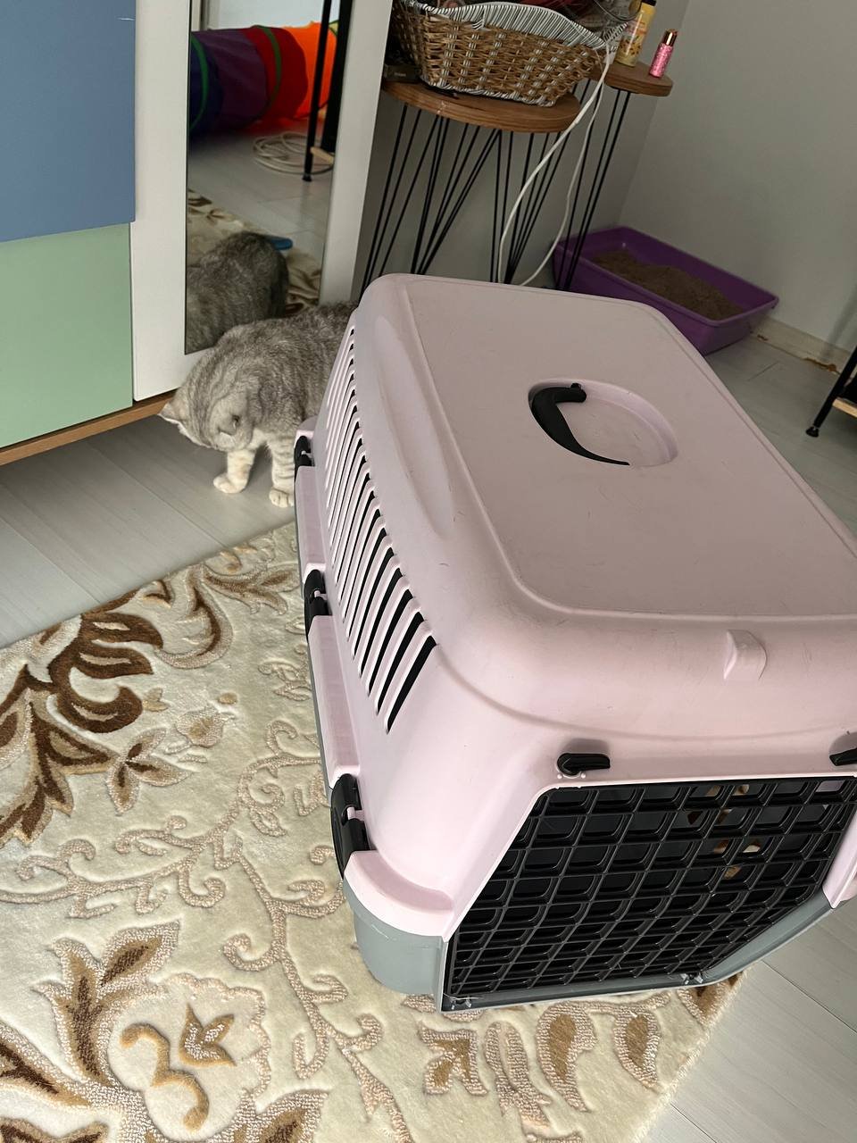 Transportín grande para gatos (rosa) — used_good — Antalya, Turquía