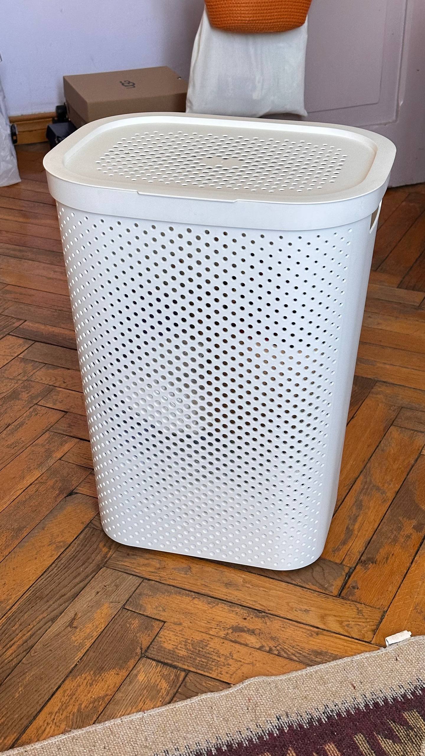 Large plastic laundry basket with lid — Tbilisi, Georgia Large plastic laundry basket with lid — used_or_unknown — Tbilisi, Georgia