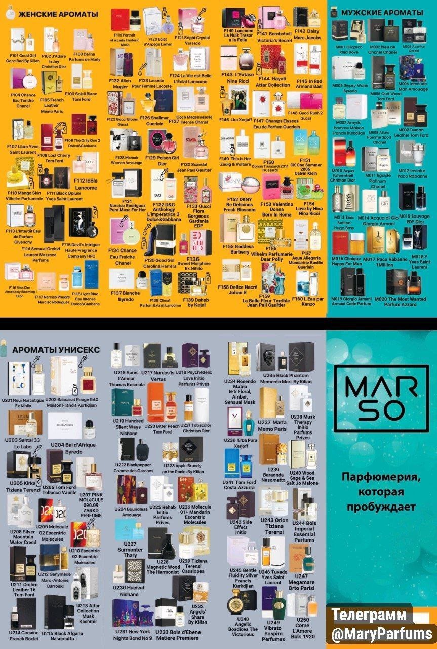 عطر Mary Parfums (روائح مرقمة) 2–30 مل — موسكو, روسيا