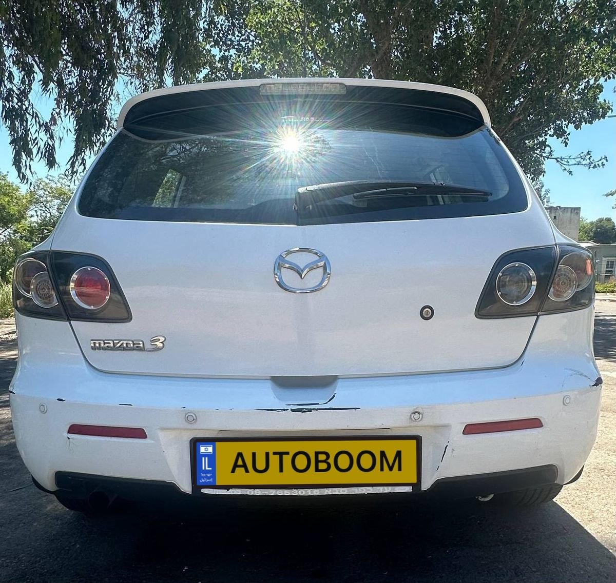 Mazda 3 2008 hatchback white, automatic, 1.6 Comfort — Tel Aviv, Israel