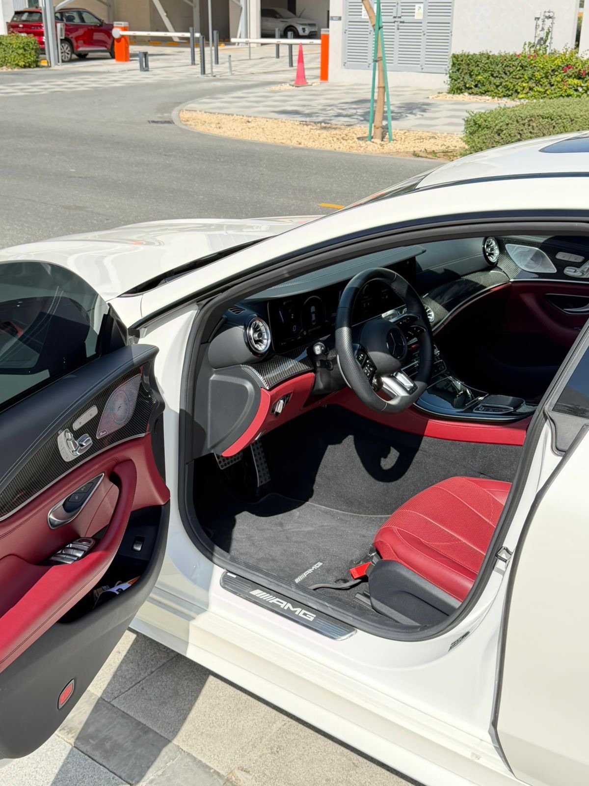 Mercedes CLS 53 AMG 2023 white red interior — Dubai, UAE Mercedes CLS 53 AMG 2023 white red interior — Dubai, UAE