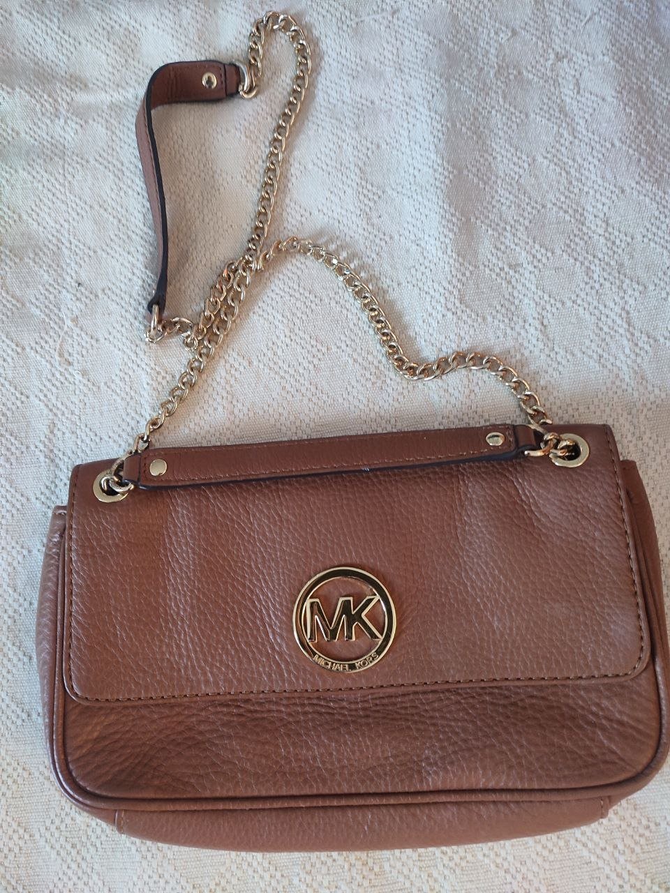 Michael Kors Fulton leather handbag, cognac — Limassol, Cyprus