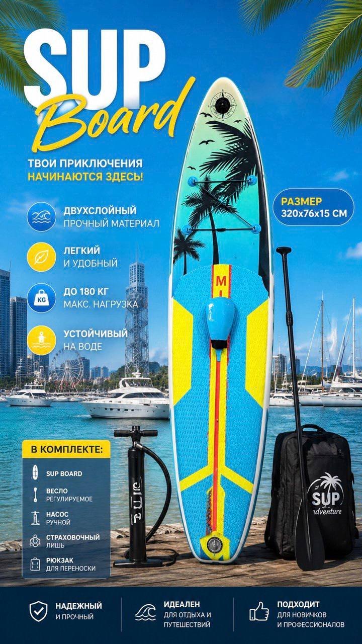 New inflatable SUP board, full kit — new — Tbilisi, Georgia