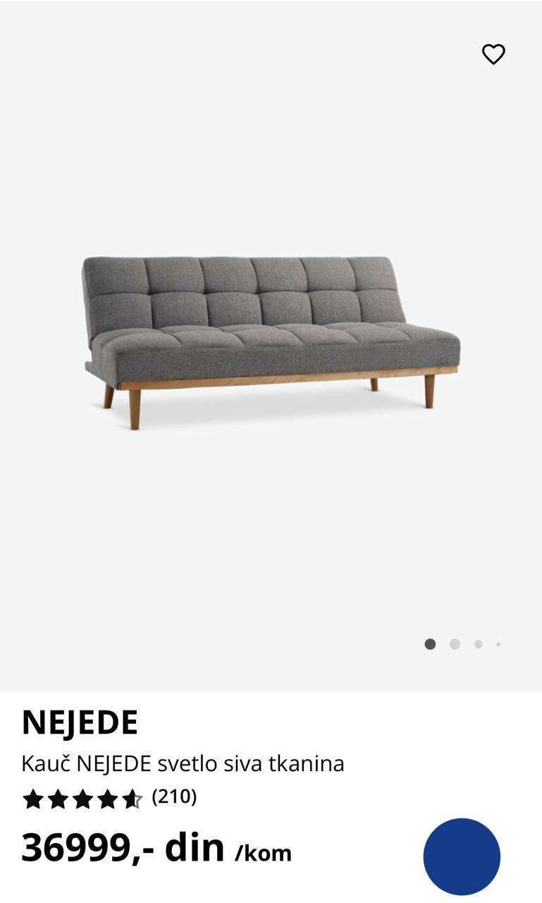 New JYSK NEJEDE sofa bed light grey — Belgrade, Serbia