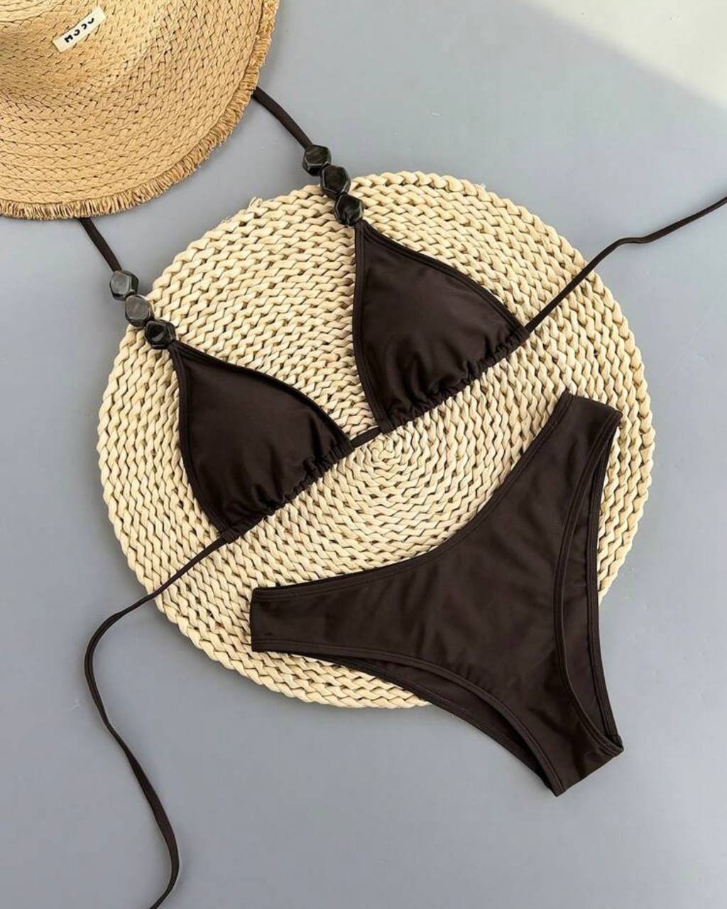 New ROCO bikini with beads and straw hat — Nha Trang, Vietnam