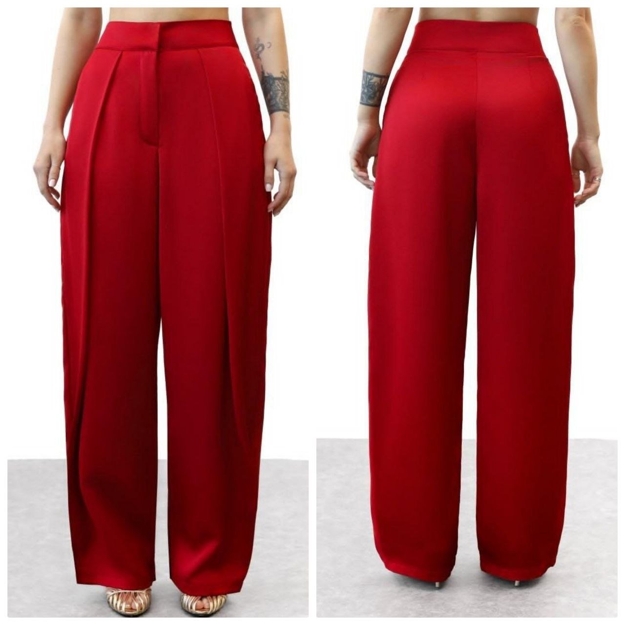 Pantalones ligeros de seda nuevos, talla S, rojos — nuevo — Limasol, Chipre