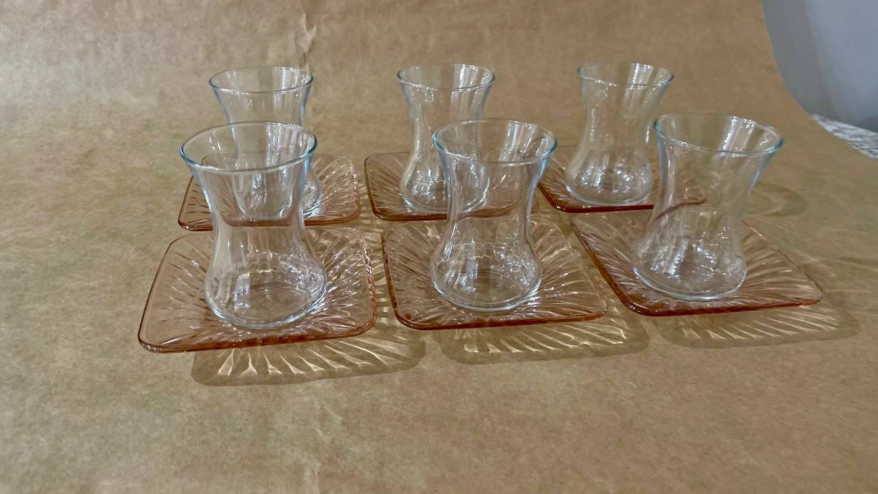 Juego de té Paşabahçe (12 piezas) — Alanya, Turquía