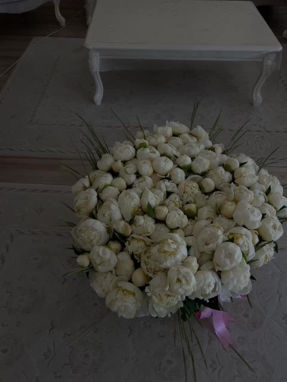 Peony bouquet 111 pcs (white) — Antalya, Turkey