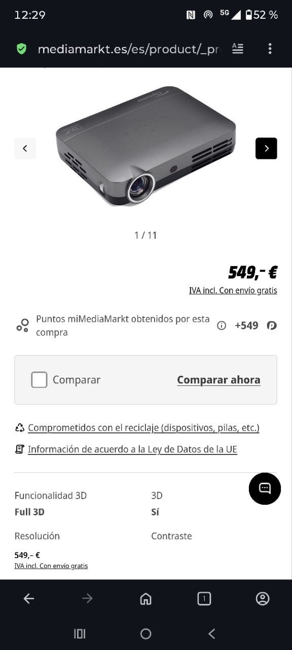 Портативный LED проектор Optoma ML330 почти новый — почти новый — Тенерифе, Испания
