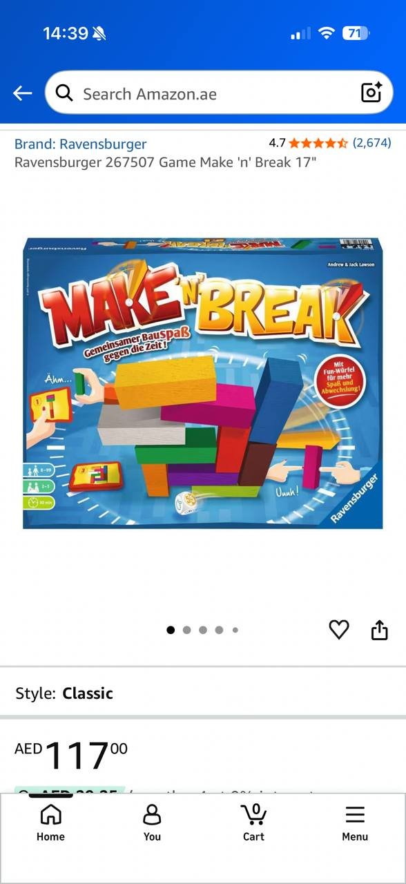 Настольная игра Ravensburger Make 'n' Break 17 — used_or_like_new — Дубай, ОАЭ