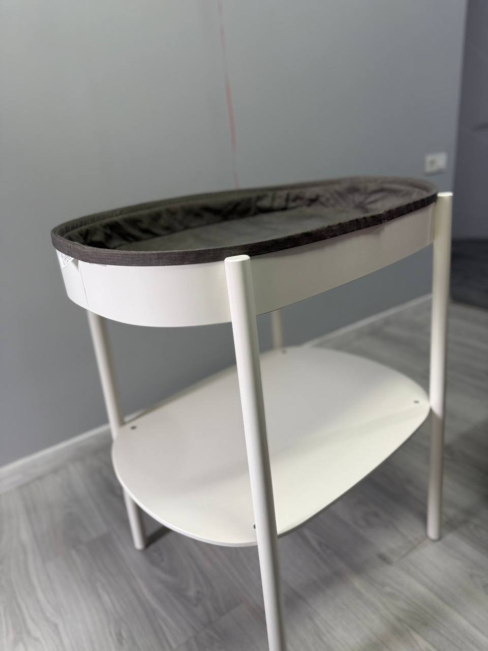 Round wooden table with shelves — Tbilisi, Georgia Round wooden table with shelves — used — Tbilisi, Georgia