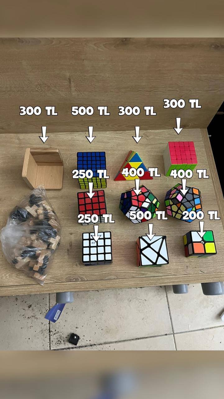 Rubik’s cube set and puzzles (2x2–6x6, Pyraminx, Megaminx) — Antalya, Turkey