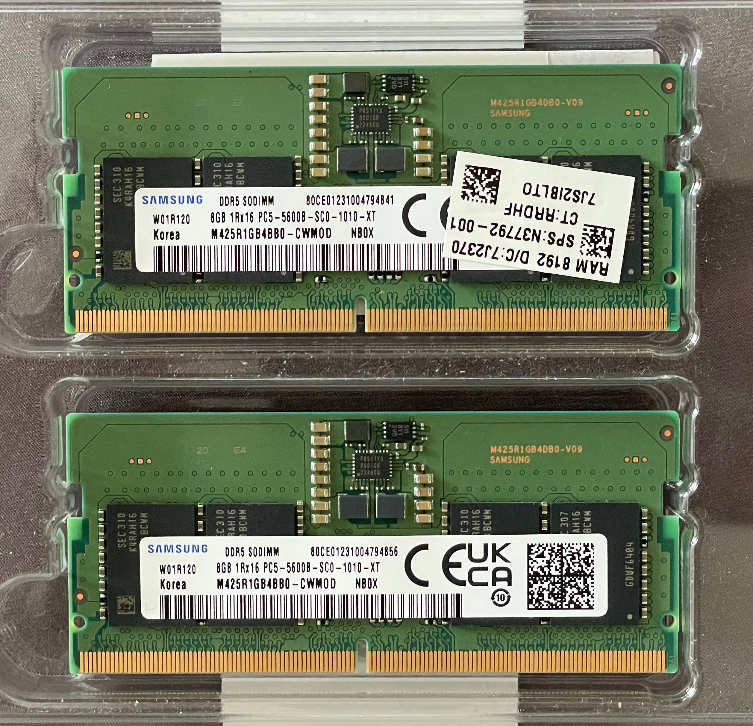 ذاكرة وصول عشوائي Samsung DDR5 8GB (قطعتان) — مستعمل — سانت بطرسبرغ, روسيا