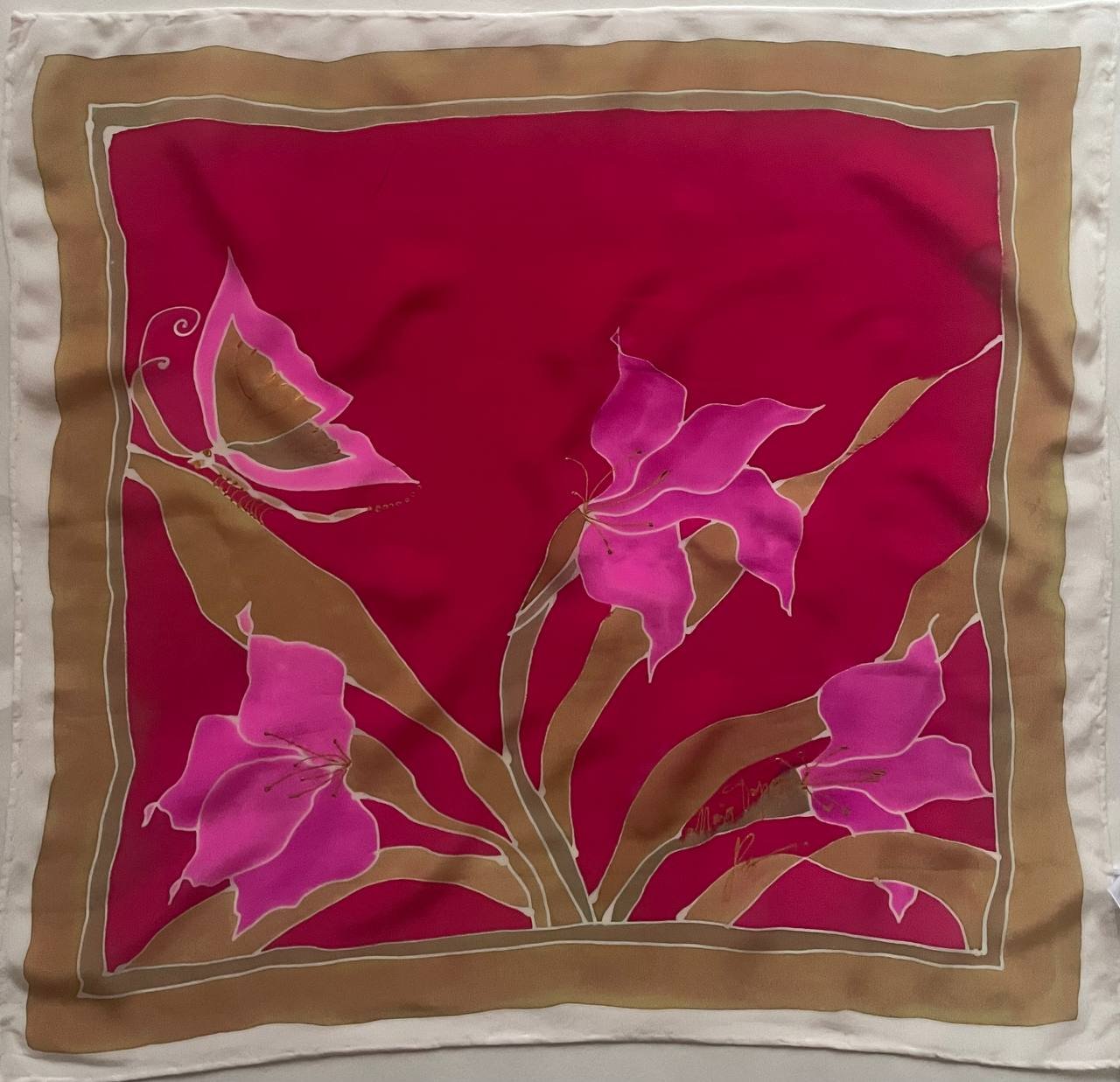 Pañuelo de seda batik 55x55 cm — San Petersburgo, Rusia