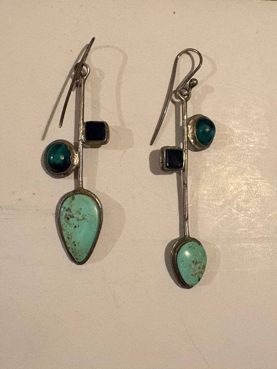 Silver earrings with stone (Armenia) — Limassol, Cyprus