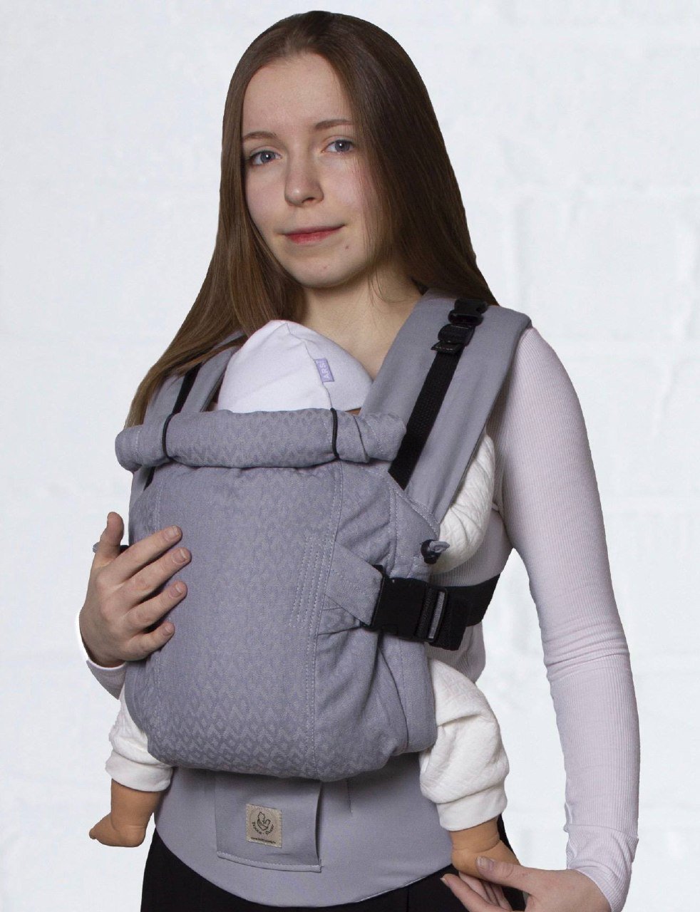 حقيبة إيرغو ظهر Teddy Sling mini lux مربعات رمادي فاتح — جديد — تبليسي, جورجيا