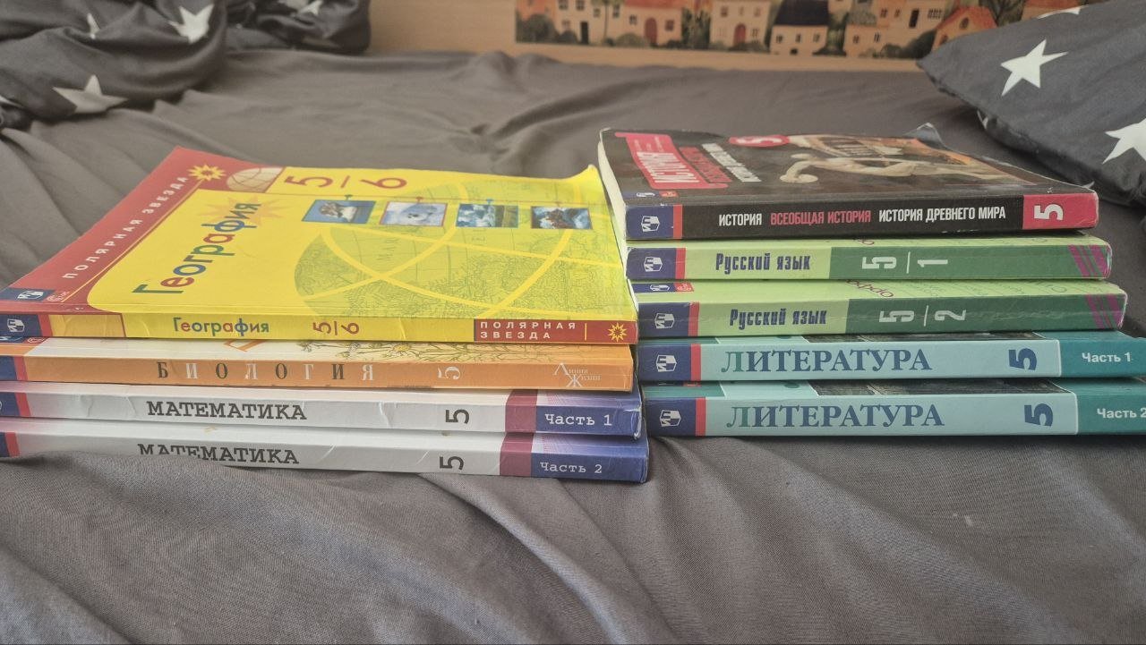 Textbook set for 5th grade (2 sets) for Russian and Serbian school — almost unused — Belgrade, Serbia