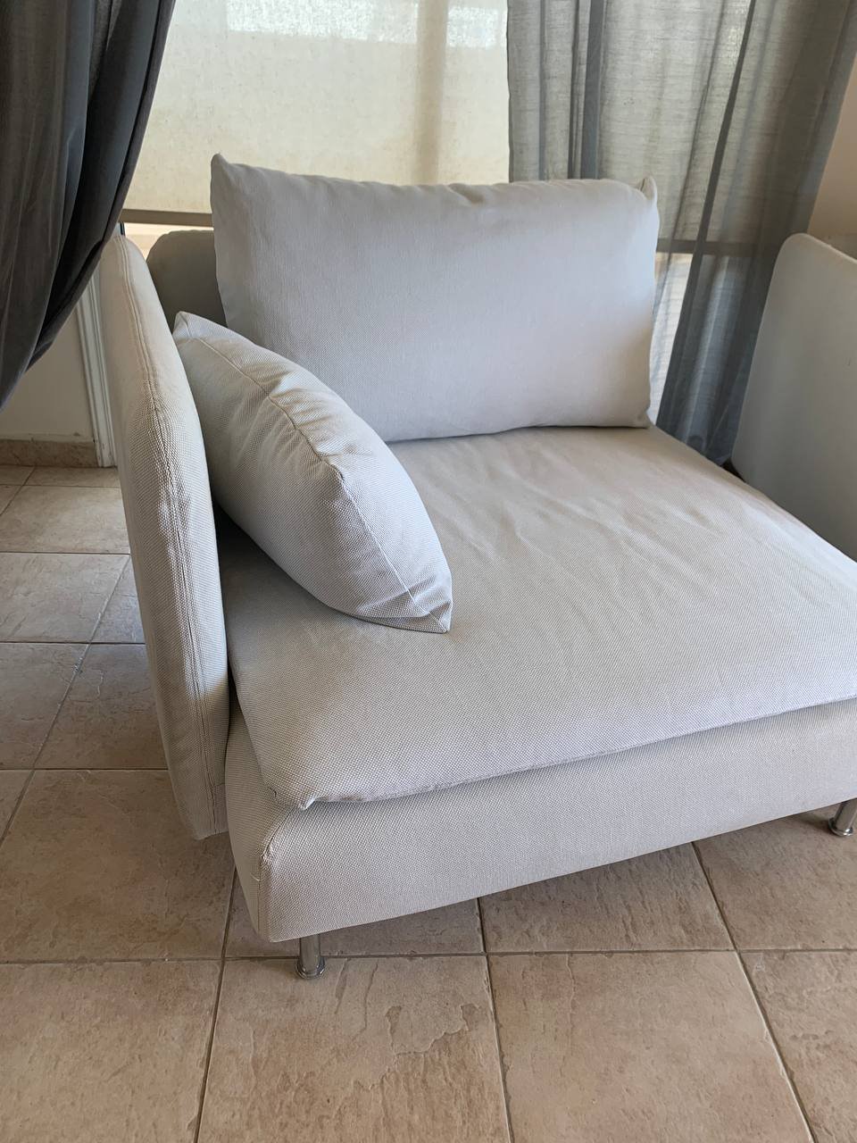 Two IKEA armchairs (beige and light gray) — used — Limassol, Cyprus