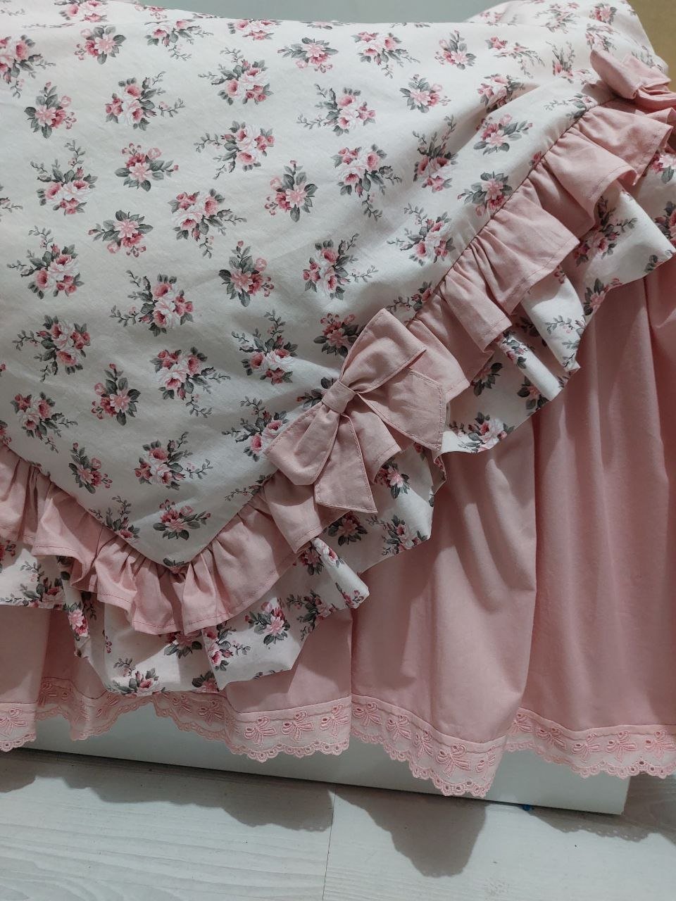 Juego de ropa de cama vintage para princesa: sábana ajustable 90x200 y funda 160x220 — new — Antalya, Turquía