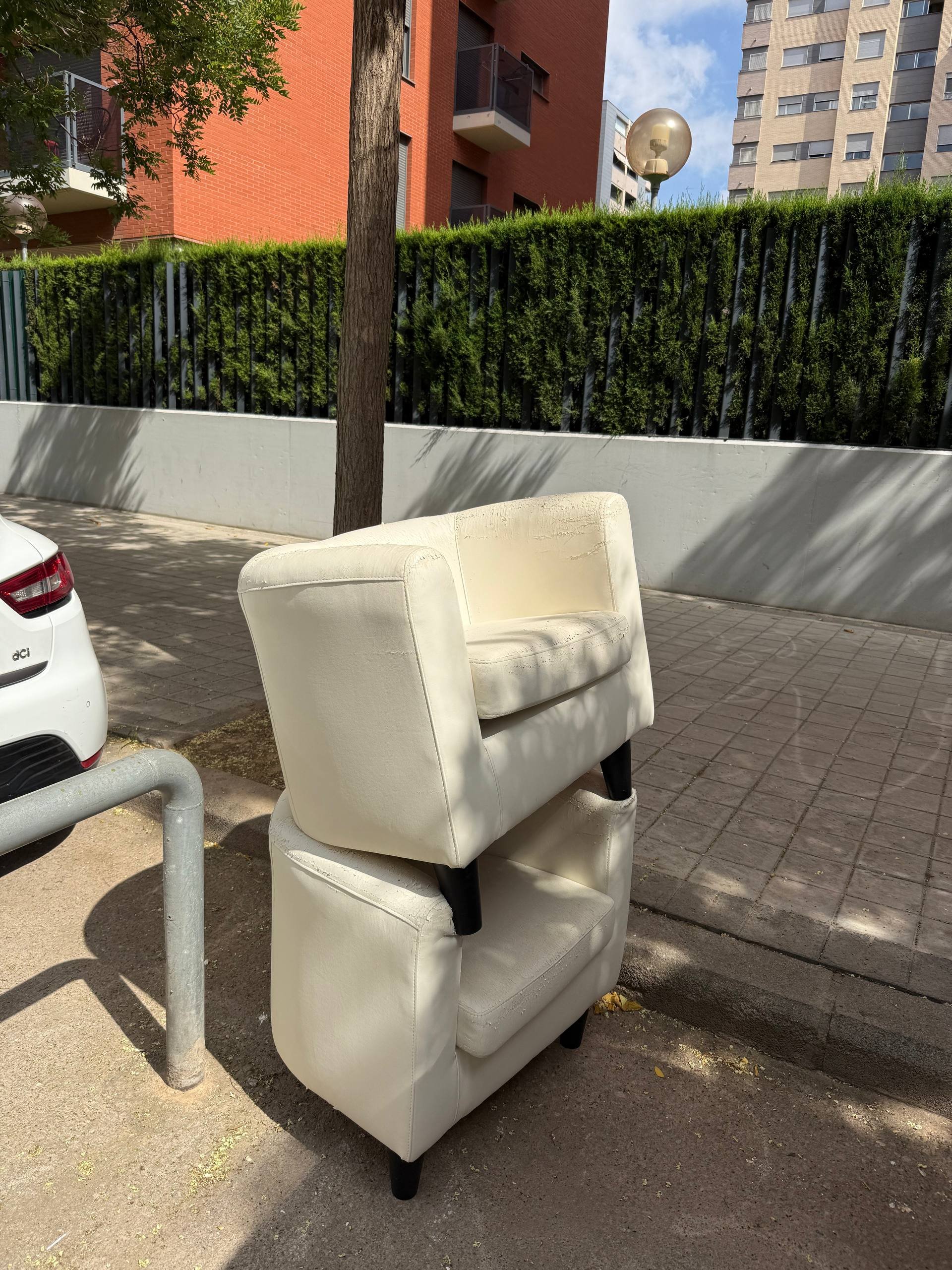 White armchair (worn) — used — Valencia, Spain