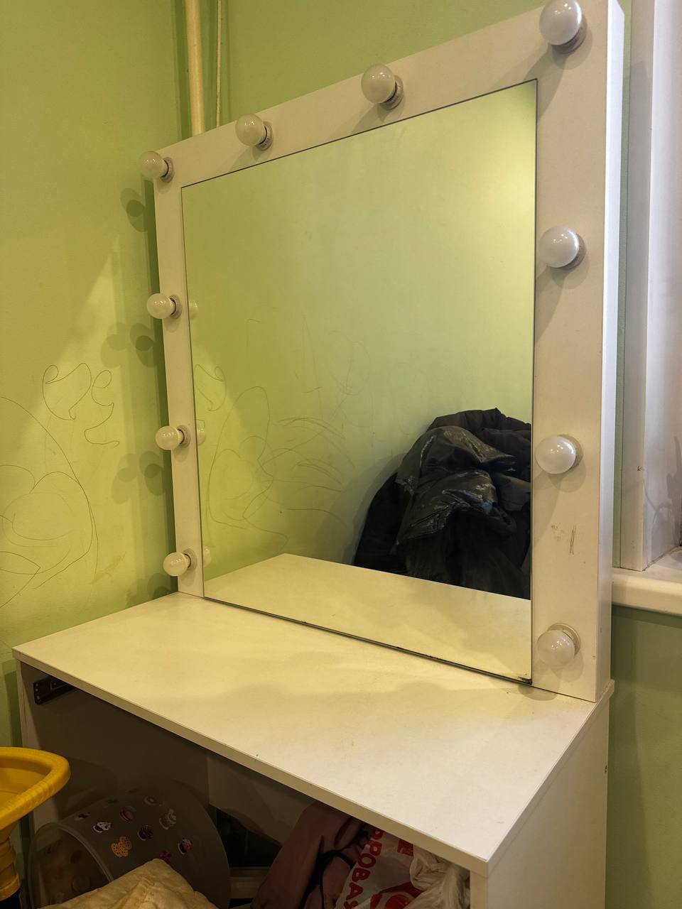 White vanity table with mirror and lighting — Moscow, Russia