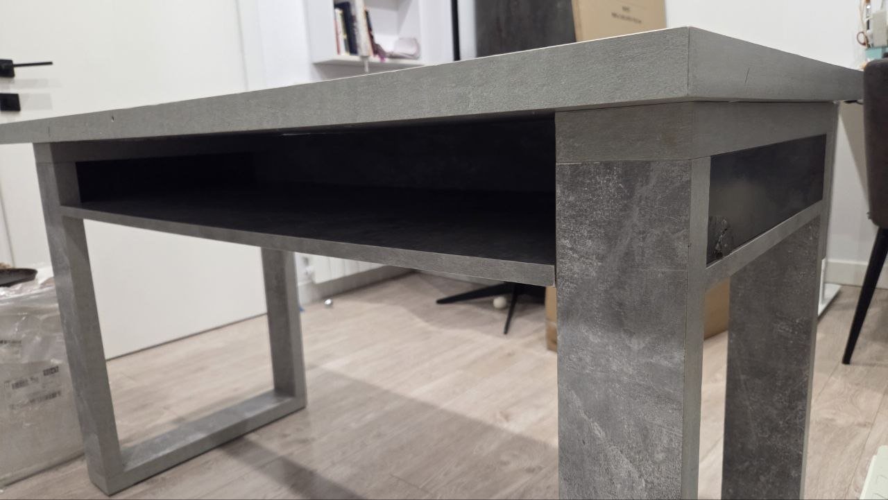 Work desk 130×65, LDFP/stone style, shelf underneath — used — Batumi, Georgia