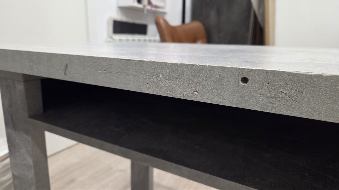 Work desk 130×65, LDFP/stone style, shelf underneath — used — Batumi, Georgia