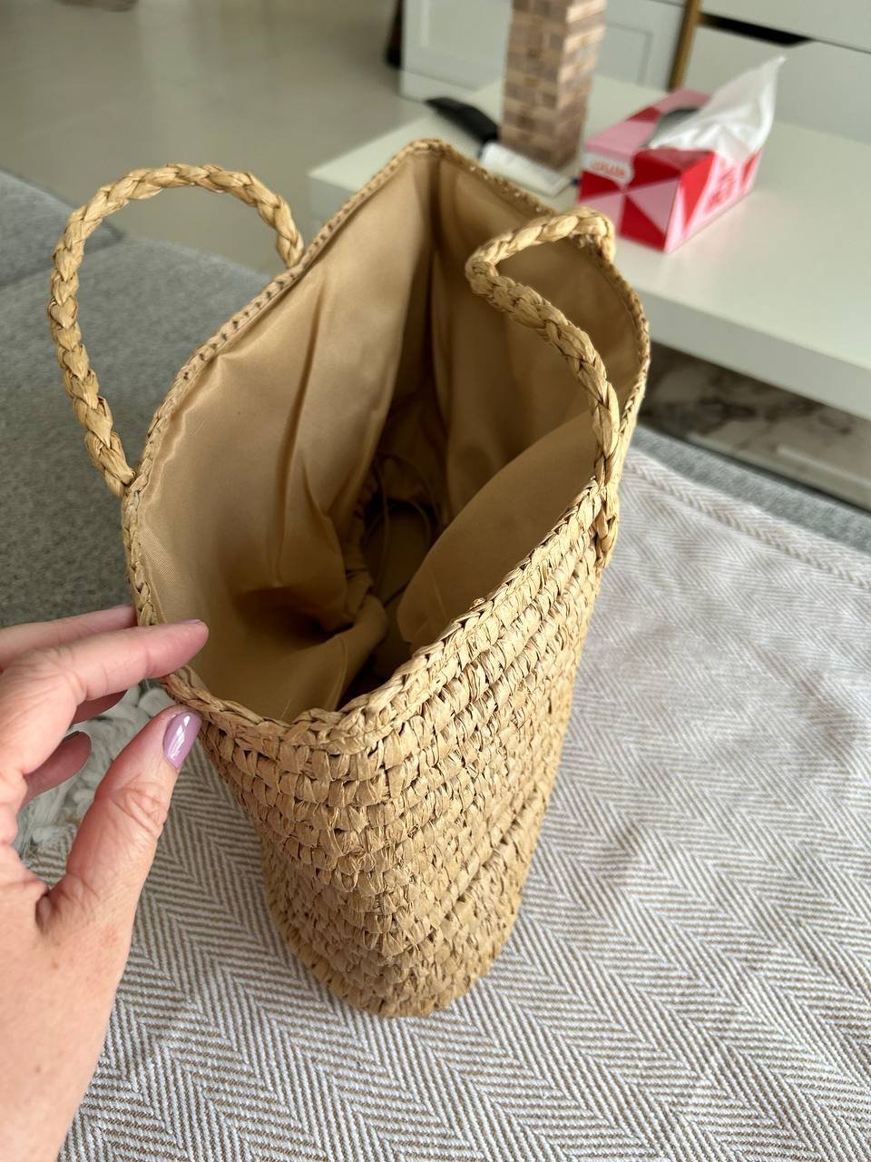 Woven basket with inner bag, 70 AED — Dubai, UAE