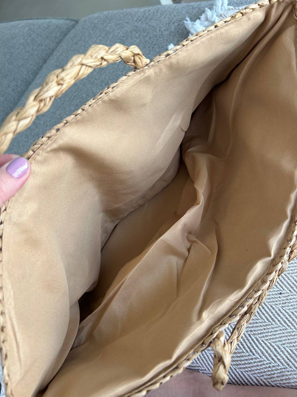 Woven basket with inner bag, 70 AED — Dubai, UAE